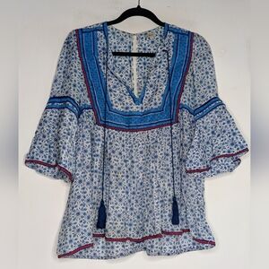 Talitha peasant blouse in blue , size small